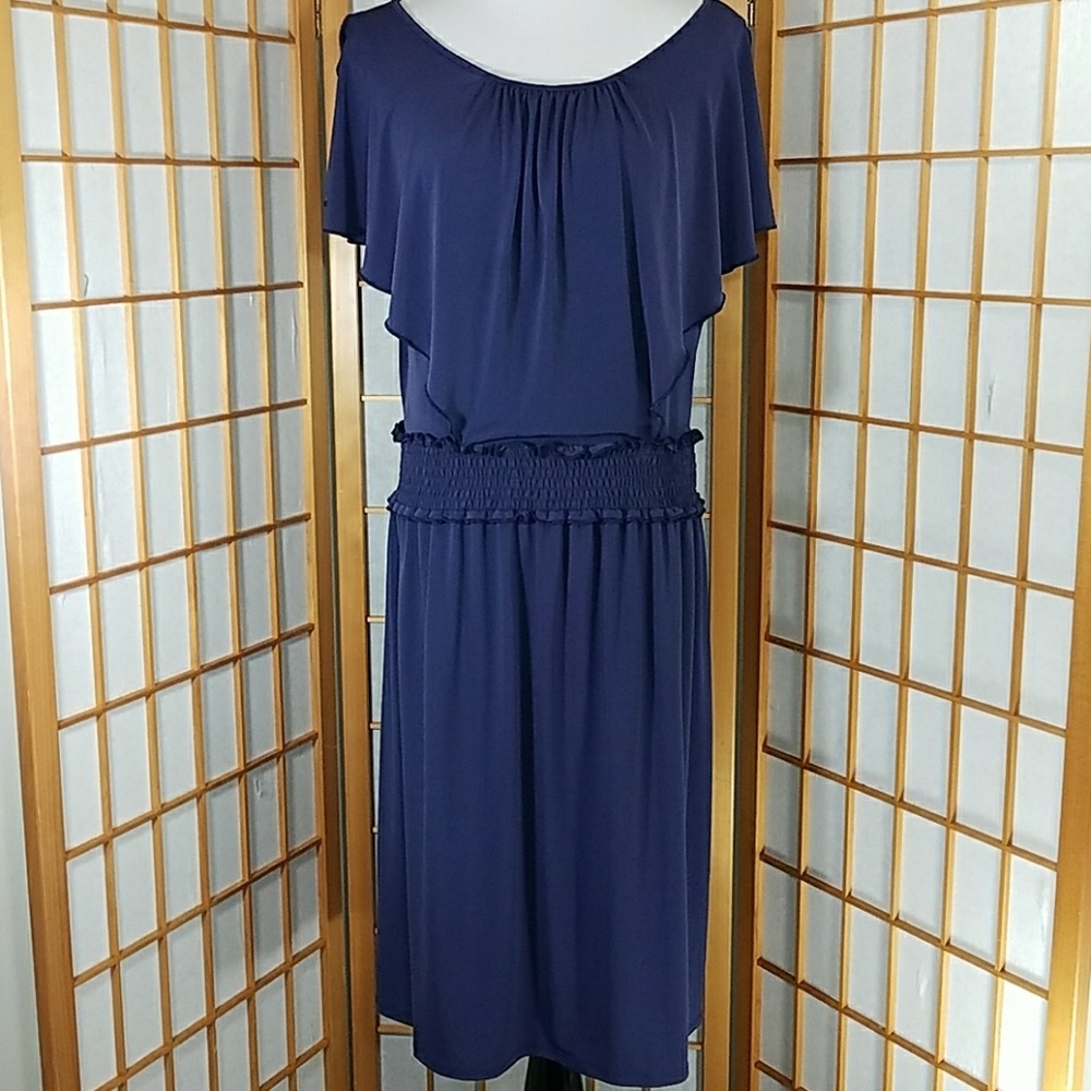 Max And Cleo Elastic Waist Flutter Sleeve Dress - image 1